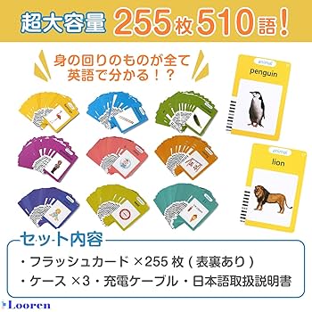 Amazon.co.jp: Looren 音声で学べる 英語 フラッシュカード 幼児